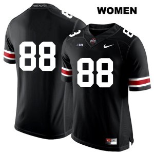 Women's NCAA Ohio State Buckeyes Jeremy Ruckert #88 College Stitched No Name Authentic Nike White Number Black Football Jersey PD20N46YZ